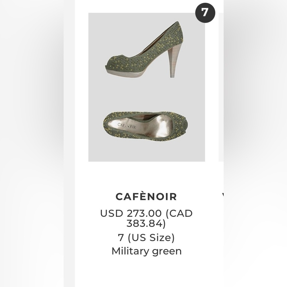 New shoes - CafeNoir - olive green size 7 never worn